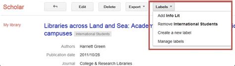 Google scholar my library